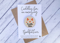 Wooden cuddle Token - Cuddles for an amazing Godfather