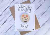 Wooden cuddle Token - Cuddles for an amazing Wife