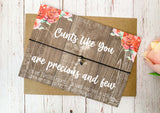 Sweary Floral wood style Wish bracelet - C***s like you are precious and few