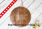 Dark Wood Circle Decoration - baby's first xmas presents