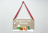 Christmas at the Personalised Hanging Xmas plaque - Festive Friends