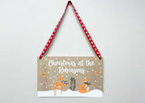 Christmas at the Personalised Hanging Xmas plaque - Forest Animals