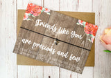 Floral wood style Wish bracelet - Friends like you are precious and few