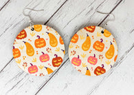 Wooden Earrings - Halloween Pumpkin