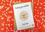 Wooden token - Cuddle token Valentines Hearts