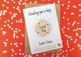 Wooden token - Pocket Hug Valentines Hearts