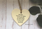 Ceramic Hanging Heart - Own choice of wording Rainbow watercolour