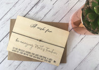 Wooden Wish Bracelet - A Wish for an Amazing Maths Teacher