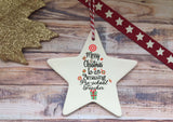 Ceramic Hanging Star - Merry Christmas to an Amazing Pre-school Teacher