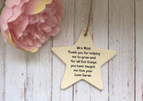 Ceramic Hanging Star or Heart If Childminders were flowers I'd Pick You