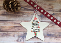 Ceramic Hanging Star - Merry Christmas to an Amazing Fiance
