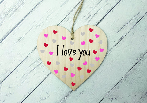I love you wooden heart