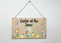 Easter sign Vintage easter bunny