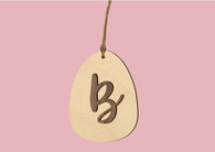 Personalised Easter Decoration - Wooden egg with initial