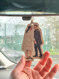 Wooden photo car hanger, personalised hanging car ornament