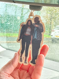 Wooden photo car hanger, personalised hanging car ornament