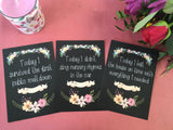 Mummy Journey Cards ® Chalkboard Floral
