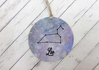 Wooden Circle Decoration - Star sign plaque - Leo