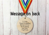 World's Best Nursery Teacher printed wooden medal