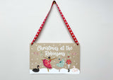 Christmas at the Personalised Hanging Xmas plaque - Red Car