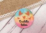 Cuddle Token - Rainbow heart design