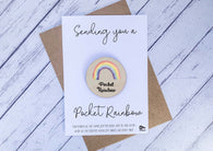 Wooden token - Sending you a pocket rainbow
