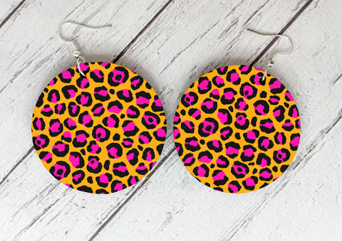 New Design Half Round Skin Pattern Print Drop Earring Snake Leopard Zebra  Skin Print Earrings for Sexy Tide Female Party Jewelry